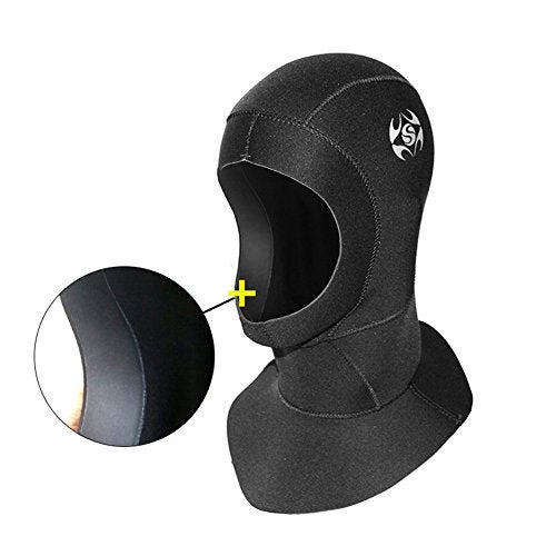 Skyone Neoprene Wetsuit Hood Scuba Diving Hood 3MM 5MM for Men Women Youth, Bib Dive Cap Surfing Thermal Hood for Kayaking Snorkeling Swimming Sailing Canoeing Water Sports - Image 3