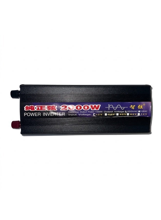 Pure Sine Wave Power Inverter 1000W Continuous / 2000W Peak DC 12V to AC 220V Car Converter with Universal Socket & Smart LED Display - Image 4