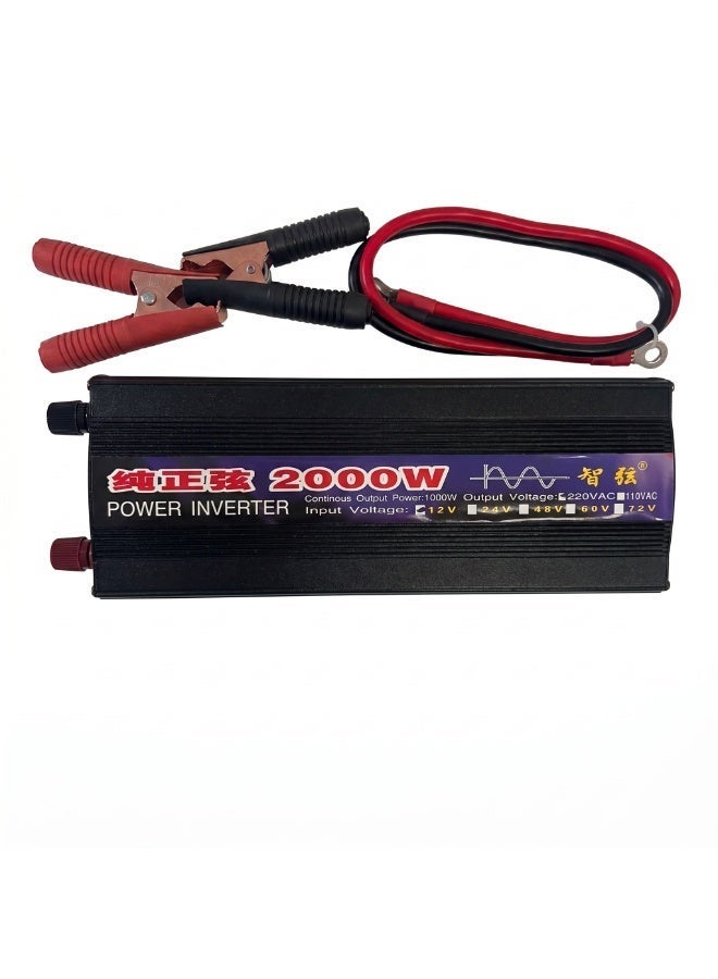Pure Sine Wave Power Inverter 1000W Continuous / 2000W Peak DC 12V to AC 220V Car Converter with Universal Socket & Smart LED Display - Image 5