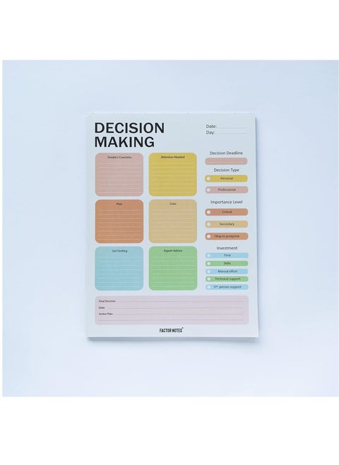 A4 Size Decision Making Tear-Off Notepad 52 Sheets