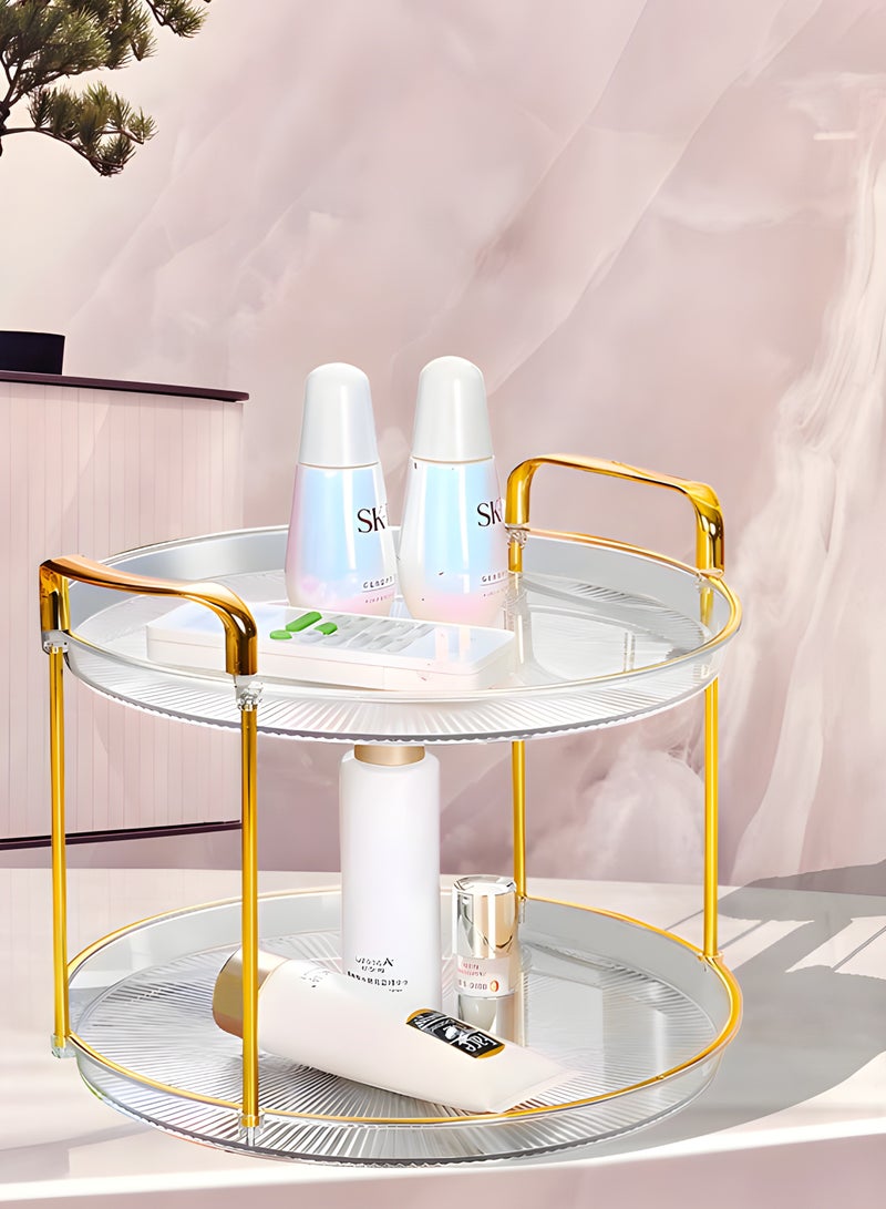 كوزي نست صواني تقديم الفاكهة متعددة الطبقات بمقابض ذهبية، أطباق طاولة مستديرة للديكور المنزلي للطعام، وحفلات الكيك، وحامل المعجنات، والكوكتيل، وتناول الطعام والقهوة - Image 4