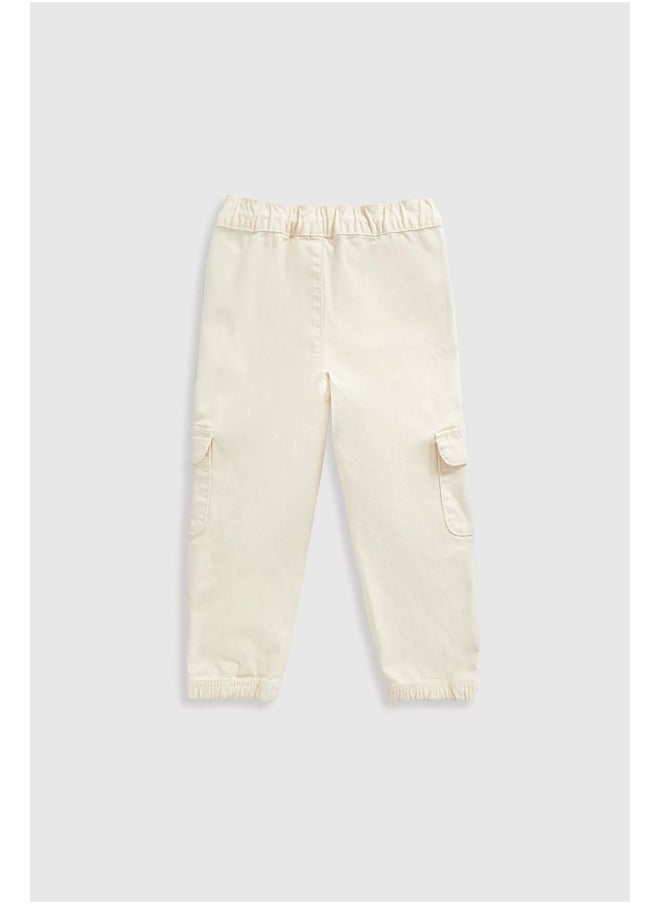 mothercare - Cream Cargo Trousers - Image 1