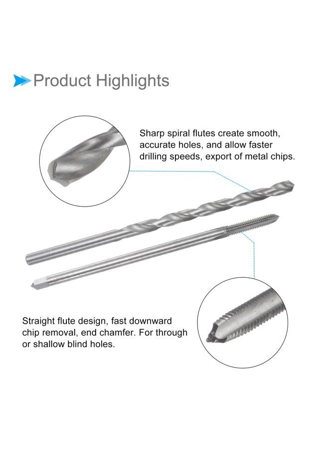CoCud Tap and Drill Bit Set, M6 x 1 Thread 150mm Length Tap 6mm Drill Diameter, Metric Extra Long Machine Screw Tap & Twist Drill Kit - (Applications: for Threading Tapping), 1-Set - Image 4