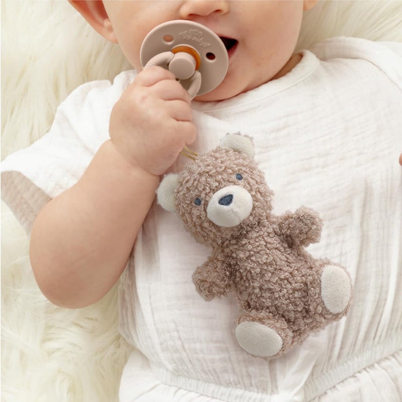Itzy Ritzy Pacifier & Lovey Set - Natural Rubber Paci with Stuffed Animal Lovey - Detachable Plush Bear Pacifier Holder & Coordinating Natural Rubber Soother, Ideal for Ages 0-6 Months (Bear) - Image 3