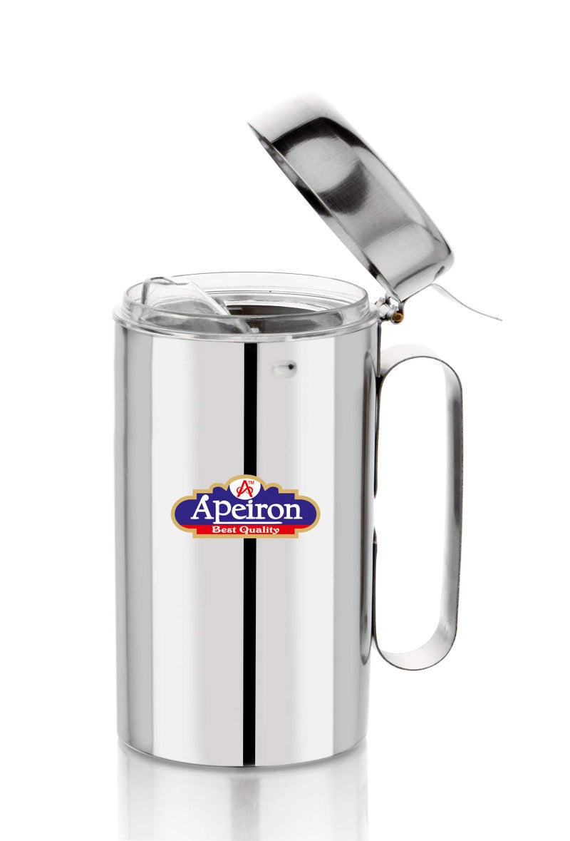 Apeiron Stainless Steel | Oil Dispenser | Transparent Nozzle | Cooking Oil Dispenser | Oil Stopper | Oil Pourer | Sliver | (500ml Pack of 1) - Image 5