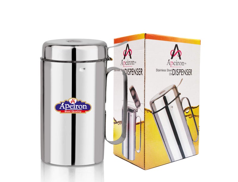 Apeiron Stainless Steel | Oil Dispenser | Transparent Nozzle | Cooking Oil Dispenser | Oil Stopper | Oil Pourer | Sliver | (500ml Pack of 1) - Image 1