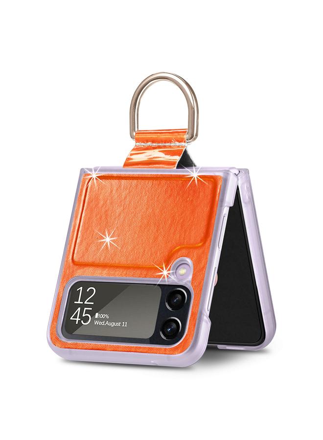 S-TOP Case For Samsung Galaxy Z Flip4 Laser Skin Color Changing PC Phone Case with Ring - Image 3