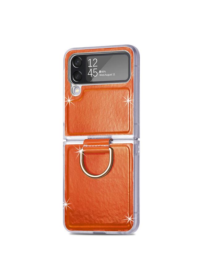 S-TOP Case For Samsung Galaxy Z Flip4 Laser Skin Color Changing PC Phone Case with Ring - Image 1
