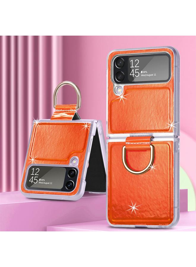 S-TOP Case For Samsung Galaxy Z Flip4 Laser Skin Color Changing PC Phone Case with Ring - Image 4