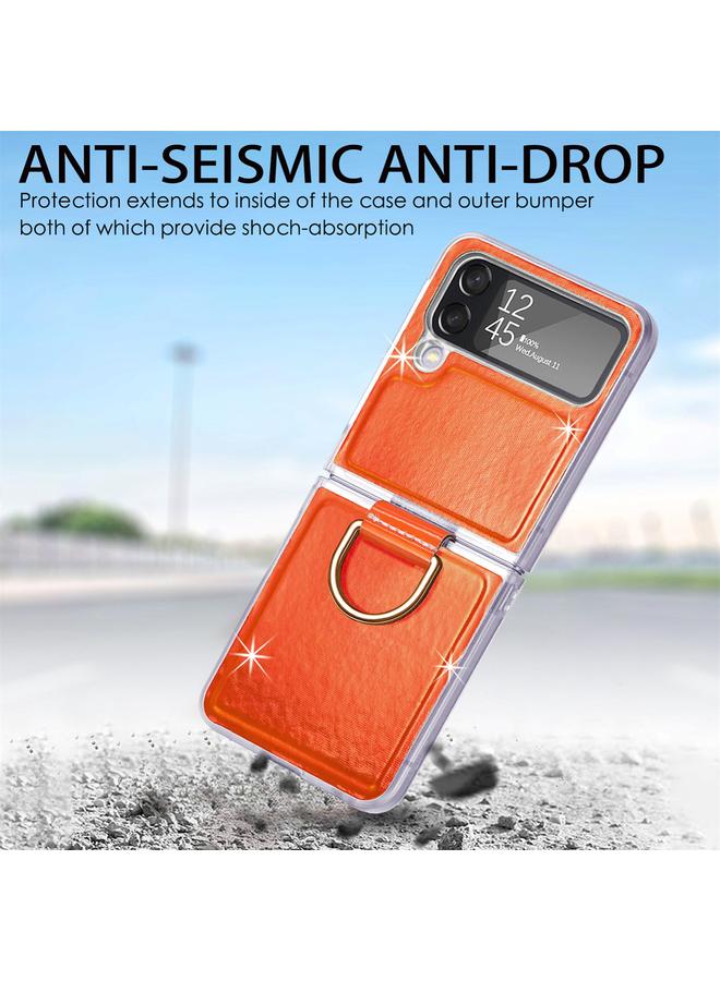 S-TOP Case For Samsung Galaxy Z Flip4 Laser Skin Color Changing PC Phone Case with Ring - Image 5