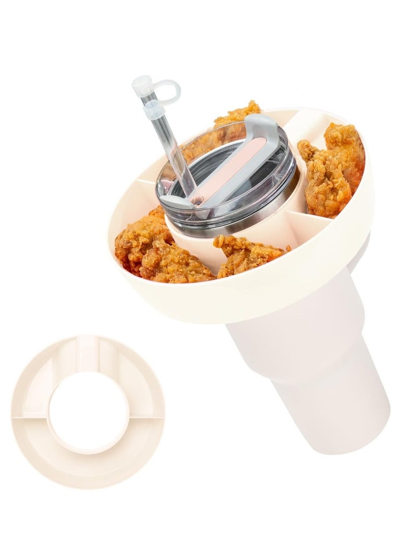 Snack Bowl for Stanley 40 oz Tumbler, Snack Tray, Reusable Snack Ring for Stanley Insulated Cup Accessories (White)  - Image 1