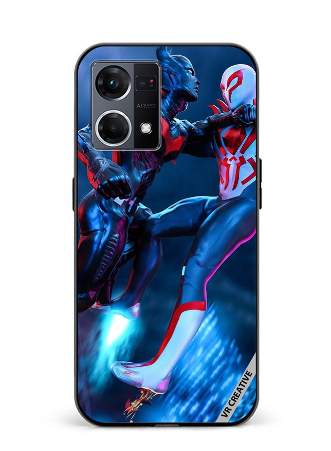 VR CREATIVE Protective Case Cover For Oppo Reno8 4G Spiderman Vs Batman Design Multicolour - Image 1