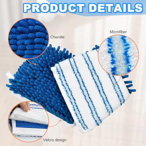 DLAIMI Microfiber Mops for Floor Cleaning Flat Mop with 3 Reusable Pads and Extendable 58 Long Handle for O Cedar DualAction Microfiber Flip Mop Dust Mop for Hardwood Floors Wet Dry Use - Image 3