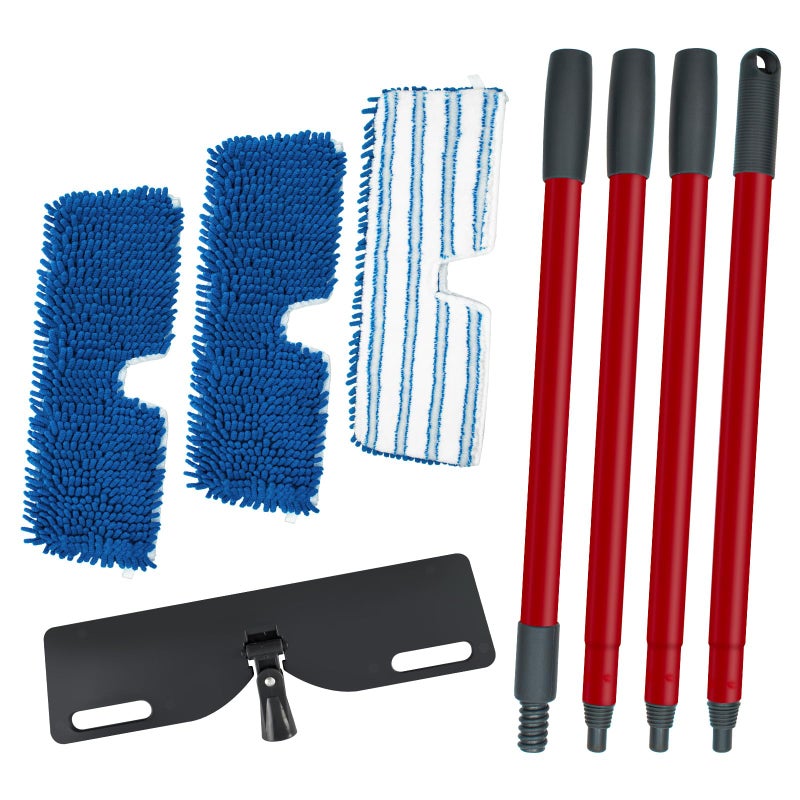 DLAIMI Microfiber Mops for Floor Cleaning Flat Mop with 3 Reusable Pads and Extendable 58 Long Handle for O Cedar DualAction Microfiber Flip Mop Dust Mop for Hardwood Floors Wet Dry Use - Image 2