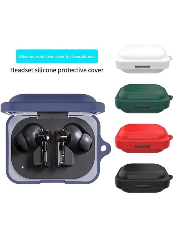 حافظة سيليكون لسماعات الاذن نوثينج اير ايه تي دبليو اس تشات جي بي غطاء حماية مقاوم للغبار لصندوق الشحن، أسود - Image 2