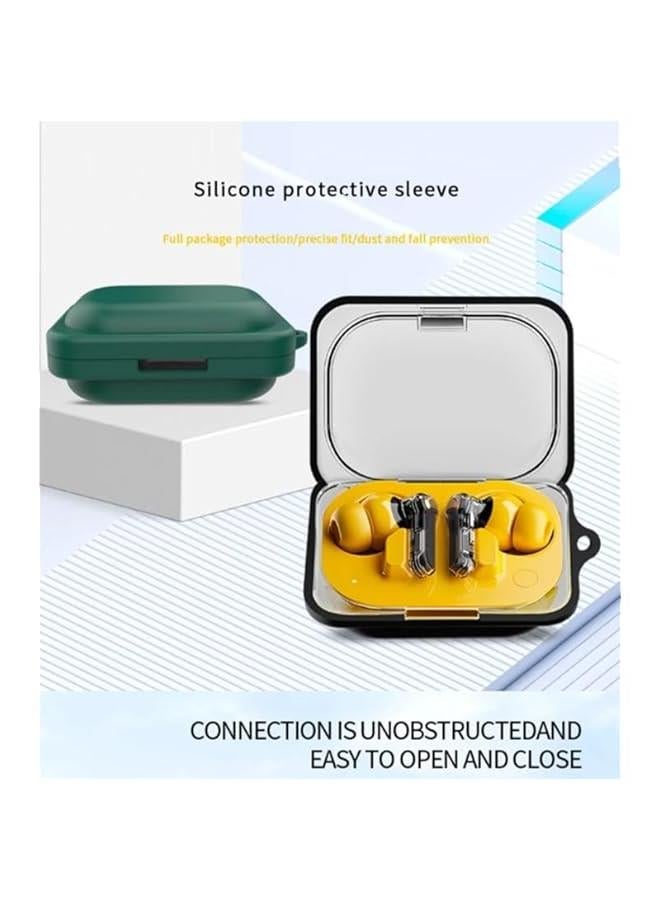 حافظة سيليكون لسماعات الاذن نوثينج اير ايه تي دبليو اس تشات جي بي غطاء حماية مقاوم للغبار لصندوق الشحن، أسود - Image 4