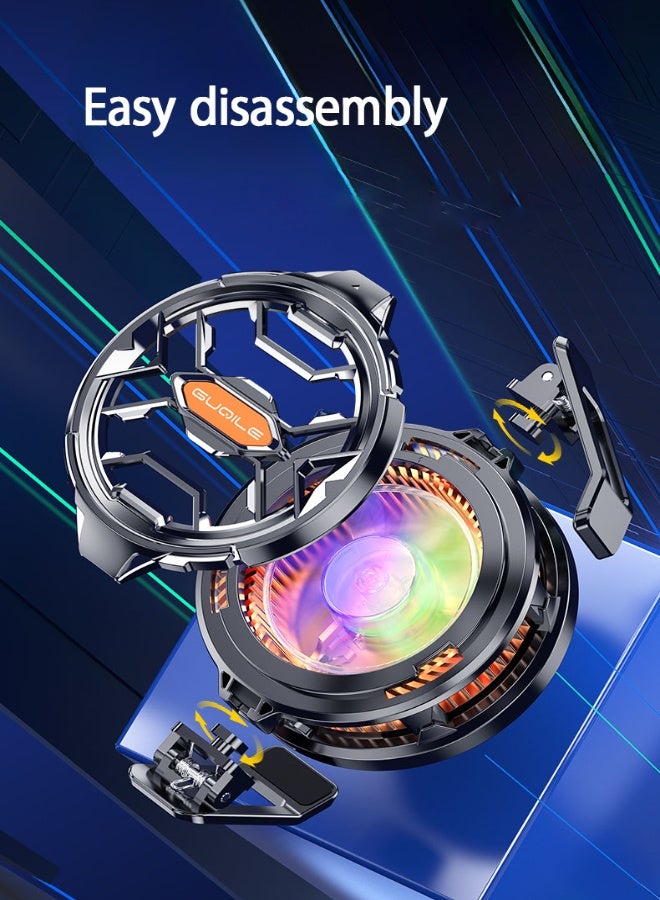 Guqile 15W Semiconductor Phone Cooler, 2-in-1 Magnetic & Clamp-On Radiator for Mobile Gaming & Live Streaming, Ultra-Quiet Cooling Fan for MagSafe iPhone 15/14/13/12 Pro Max, Android, & Tablets - Image 4