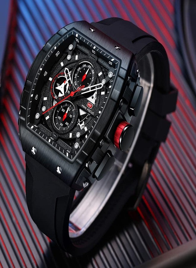MF MINI FOCUS Mini Focus Men's Watch Fashion Sport Wrist Watches (Chronograph/Waterproof/Luminous/Calendar) Silicon Strap Quartz Watch for Men, Black_golden, Casual,luxury,outdoor - Image 2