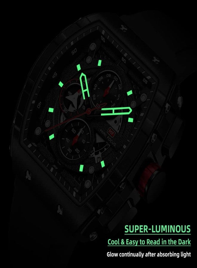 MF MINI FOCUS Mini Focus Men's Watch Fashion Sport Wrist Watches (Chronograph/Waterproof/Luminous/Calendar) Silicon Strap Quartz Watch for Men, Black_golden, Casual,luxury,outdoor - Image 4