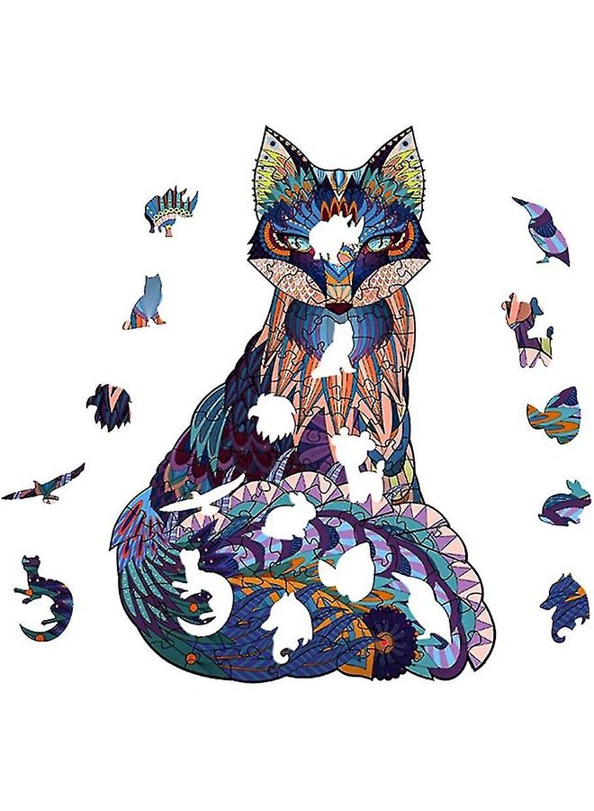 Fox Wooden Jigsaw Puzzle Wood Animal Shape 3D Jigsaw Puzzle for Adults and Kids - Image 4