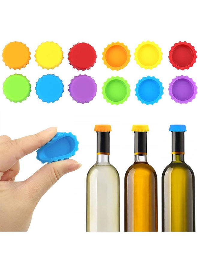Generic 6pcs Silicone Rubber Bottle Caps Reusable Beer Caps for Home Brewing Soft Drink Wine Bottle Beer Bottle Soda Bottles Kitchen Gadgets  - Image 5