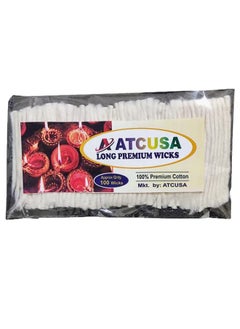 ATCUSA Handmade 3" Long Cotton Wicks Puja Pooja Jyot Batti Oil Lamp Diyas Diwali Deepawali Diya Ideal for Brass, Kuber Clay Diya Home Mandir Temple (Plain Cotton Wicks Pack (Approx 100 Wicks))  - Image 1