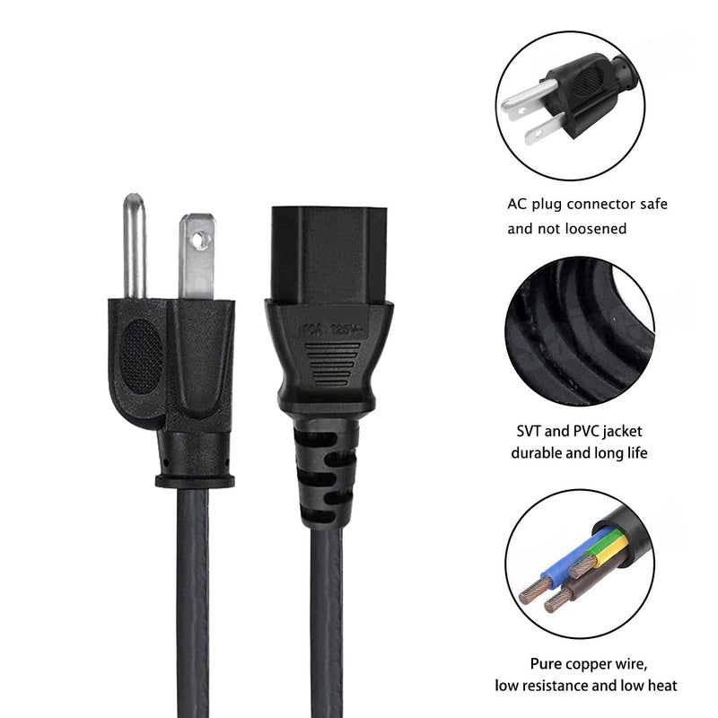 AC Power Cord Replacement for Cuisinart Coffee Percolator PRC-12 PRC-12N PRC-4 3 Prong IEC C13 Power Cable - Image 3