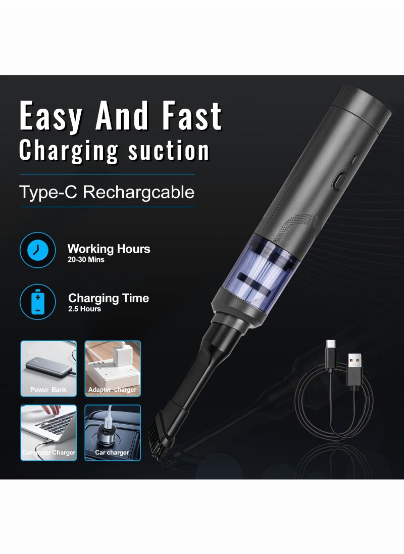 CAFELE - Mini Car Vacuum, Cordless Car Vacuum Cleaner 9000PA Powerful Suction, Rechargeable Hand Held Vacuum for Dust, Sand, Crumbs, Ultra-Light Portable Vacuum for Home, Car, Small Dust Buster - Image 1