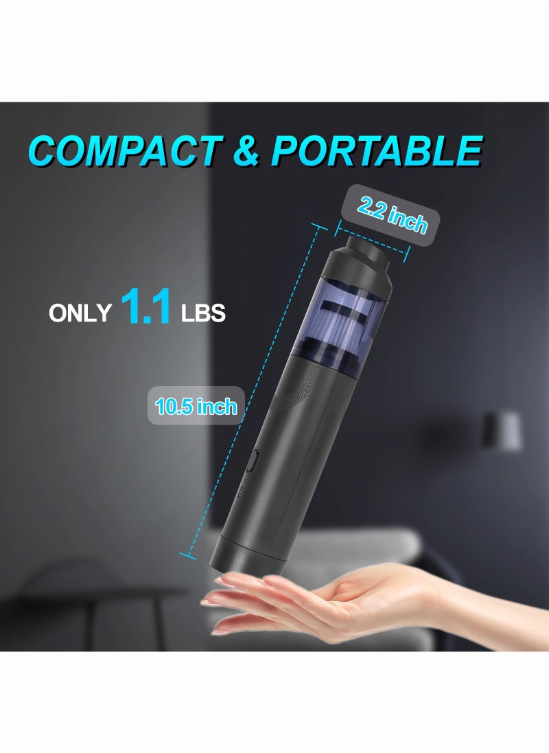 CAFELE - Mini Car Vacuum, Cordless Car Vacuum Cleaner 9000PA Powerful Suction, Rechargeable Hand Held Vacuum for Dust, Sand, Crumbs, Ultra-Light Portable Vacuum for Home, Car, Small Dust Buster - Image 1