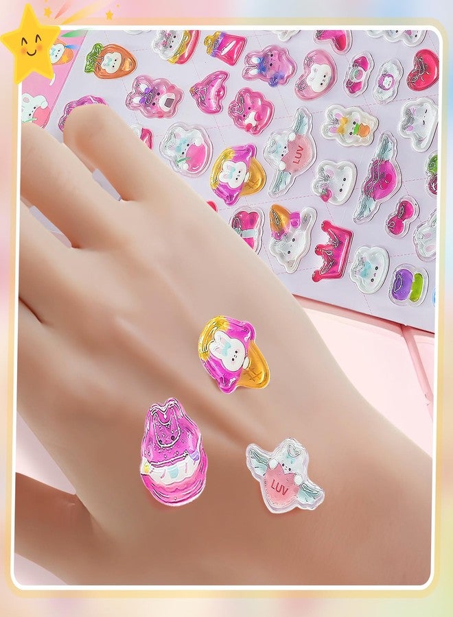 Dojomadf 2 Sheets of 3D Decals - Cute Pink Bunny & Purple Ghost Resin Stickers, Kawaii 3D Decals for Use on Any Surface, Reusable Stickers for Laptops, Phones, Rooms, School Supplies & Home Decor - Image 4