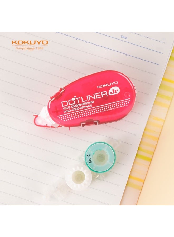 كوكويو Kokuyo Rainbow Dots Glue, طالب لاصق نقطي الشكل, شريط لاصق مزدوج الجوانب, شريط حرفي إبداعي, 8m*6mm Core, أحمر عميق, Wsg-dm300 - Image 1