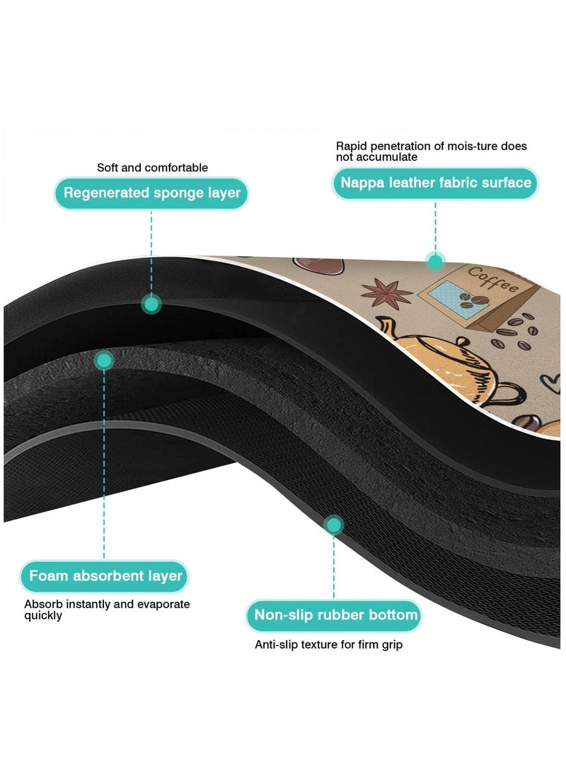 KASTWAVE - Coffee Bar Mat Accessories for Countertop Super Absorbent Anti-Slip Silicone Dish Drying Mats for Kitchen Counter Draining Pad Decor Gift Fit Coffee Maker Coffee Pot Espresso Machine 23inx15in - Image 1