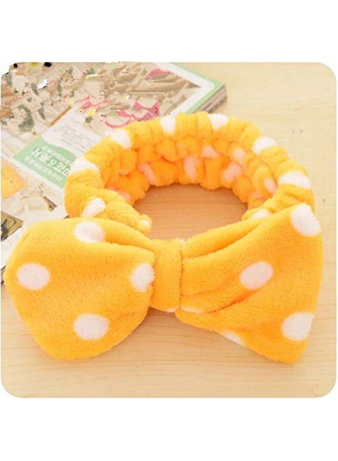 Romantic Facial Spa Makeup Cleansing Cute Bow Velvet Elastic Headband for Women (Pack of 2) - Multicolor - Image 2