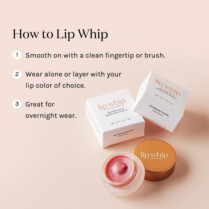 Kari Gran Lip Whip | Moisturizing Lip Balm with Organic Oils | Glossy Sheen + Peppermint | Rich Buttery Texture, Hydrates & Protects | Non-GMO, Organic Ingredients, Made in USA (Tinted Peppermint) - Image 4