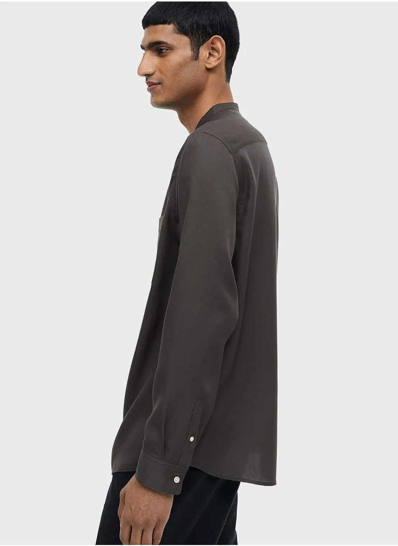 H&M Grandad Collar Regular Fit Shirt