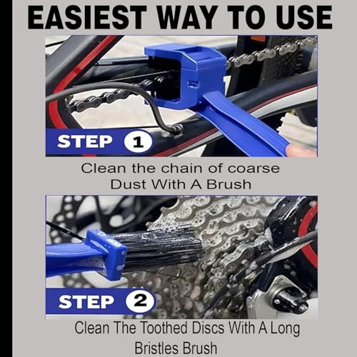 Asryd Bike Chain Cleaning Brush with Soft, Long Bristles – Perfect for Quick Cycle and Motorcycle Chain Cleaning (Blue) - Image 3