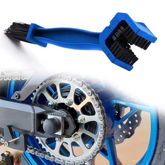 Asryd Bike Chain Cleaning Brush with Soft, Long Bristles – Perfect for Quick Cycle and Motorcycle Chain Cleaning (Blue) - Image 1