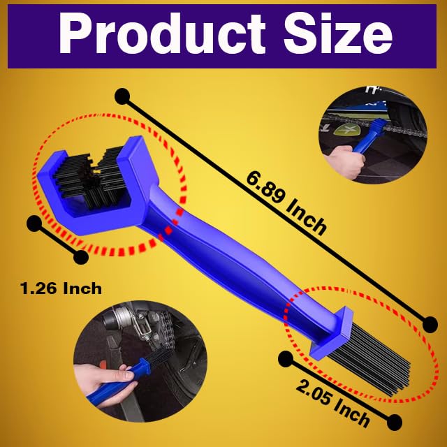 Asryd Bike Chain Cleaning Brush with Soft, Long Bristles – Perfect for Quick Cycle and Motorcycle Chain Cleaning (Blue) - Image 4