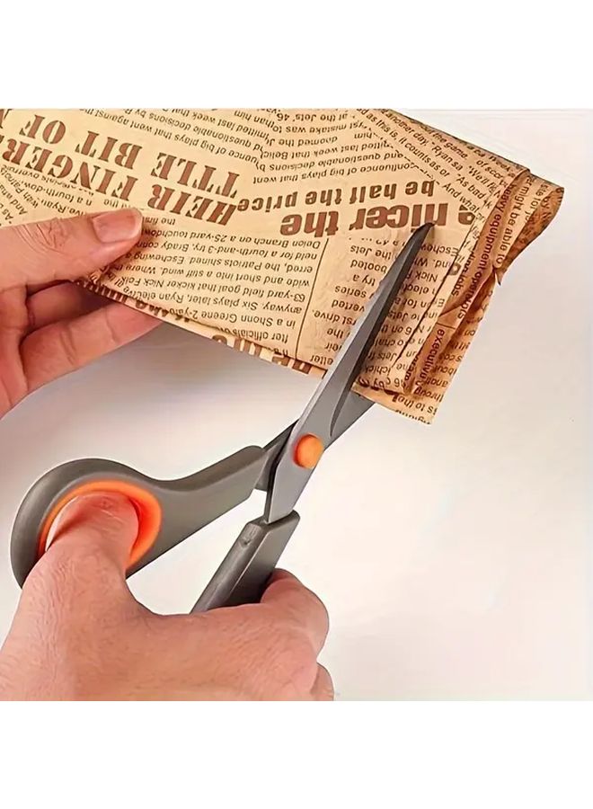 Orange Titanium Scissors 8 Inch Non Stick Blades Ergonomic Soft Grip Handles Precision Cutting For Office Craft Home - Image 5