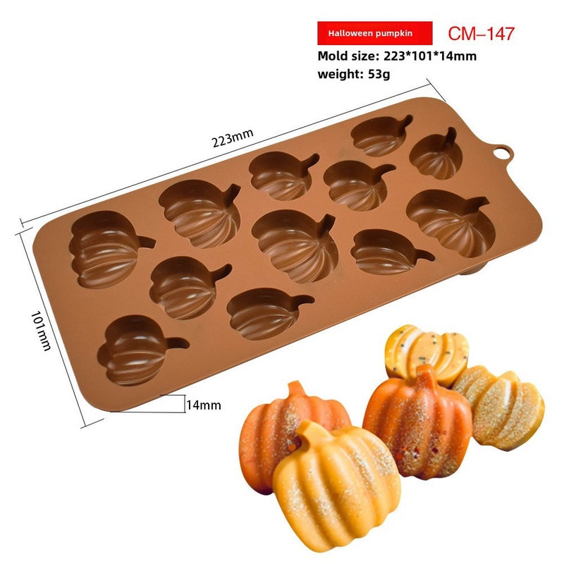 Halloween Pumpkin Silicone Mold Witch Skull Candy (53g) Pumpkin CM-147