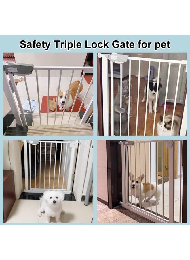 TOTOJOY Auto Close Safety Baby Gate, Extra Tall 76cm Adjustable 77–82cm Wide Metal Baby & Pet Gate for Stairs and Doorways, Pressure Mounted, One-Hand Operation, Double Lock System, Auto-Close & Hold-Open - Image 3