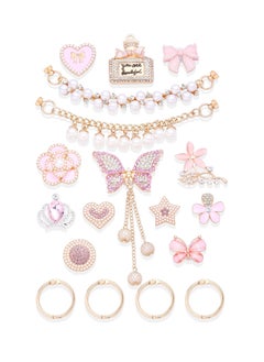 18 Bling Shoe Charms for Crocs, Rhinestone Accessories for Adults, DIY Flower and Pearl Charms, Perfect for Parties and Birthdays