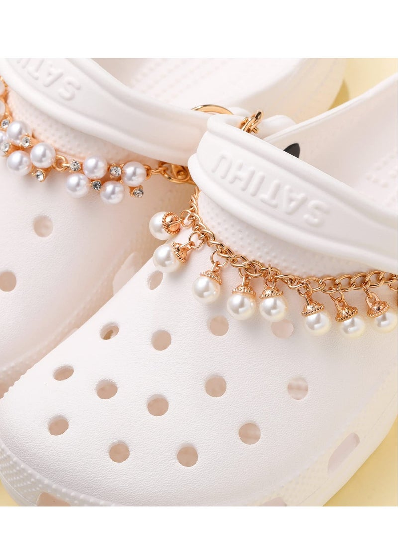 Generic - 18 Bling Shoe Charms for Crocs, Rhinestone Accessories for Adults, DIY Flower and Pearl Charms, Perfect for Parties and Birthdays - Image 1