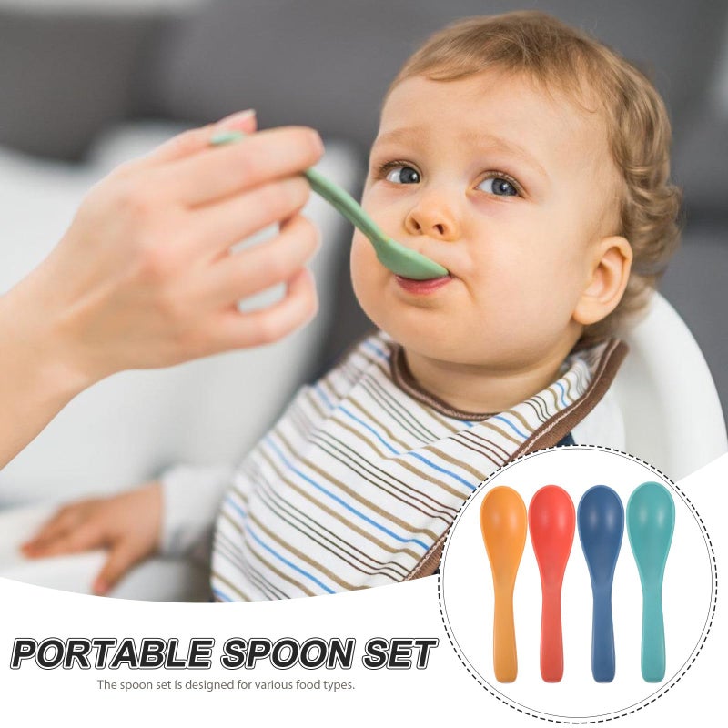 Wheat Straw Soup Spoons Set of 8 Multi Color Portable Lightweight for Home Dining - Image 5