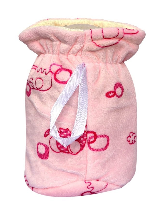 Alya The Cheeky Soft Attractive Stretchable Velvet Plush Cartoon Overall Printed Baby Feeding Cover With Holding Strap Back Suitable For Feeding 40ML 50ML 60ML Broad and Narrow Neck Feeding Bottles (PINK,YELLOW) - Image 5