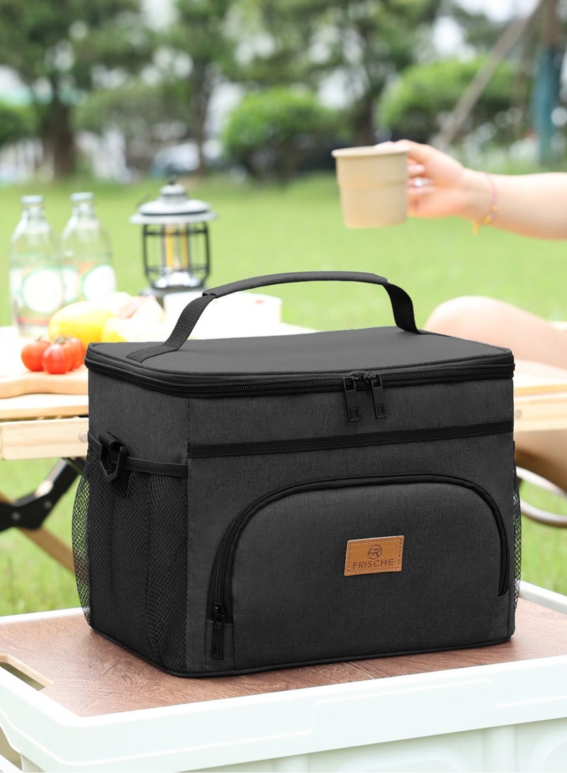 جين فان ل أنا حقيبة غداء معزولة بسعة 14 لترًا للرجال والنساء، حقيبة غداء معزولة مقاومة للماء وقابلة لإعادة الاستخدام للعمل المكتبي والنزهات المدرسية والرياضات الشاطئية والمزيد (أزرق مخضر) - Image 4