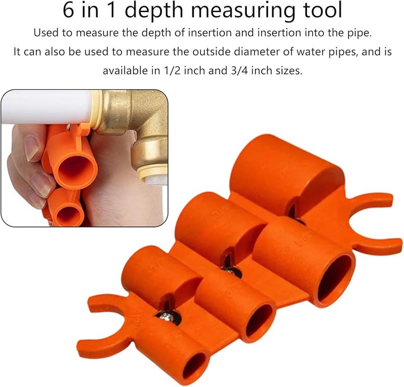 مجموعة أدوات إزالة الحواف الخشنة لأنابيب PVC مع مقياس العمق لـ CPVC والنحاس والألومنيوم من 1/4 إلى 1 بوصة - Image 3