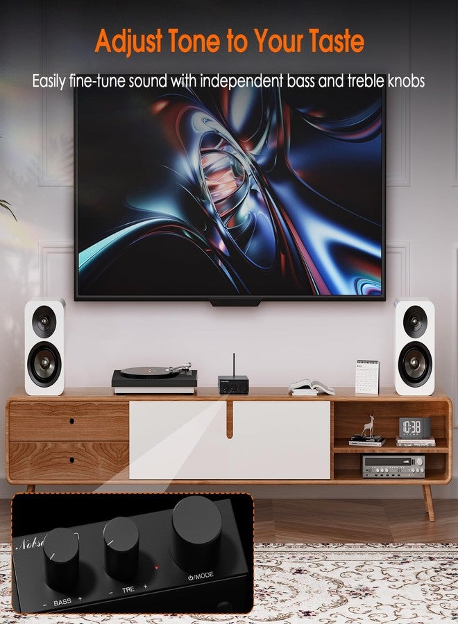 Nobsound G3 Bluetooth 5.0 Stereo Amplifier: Compact HiFi Power Amp for Home/Desktop Audio, Adjustable Bass/Treble, 2.1 Channel Pre-Out, RCA, Portable - Audiophile Gift - Image 5
