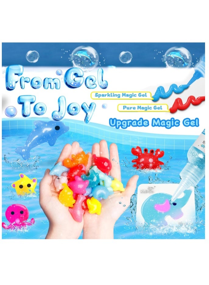Aqua Fairy Water Maigc Gel - Upgraded Pearlescent Water Squishy Magic Water Elf Toy, Creative 3D Water Painting, 12 Colors 100ml Gel + 10 Model Set, Kids Gift For Age 5-18 - Image 2