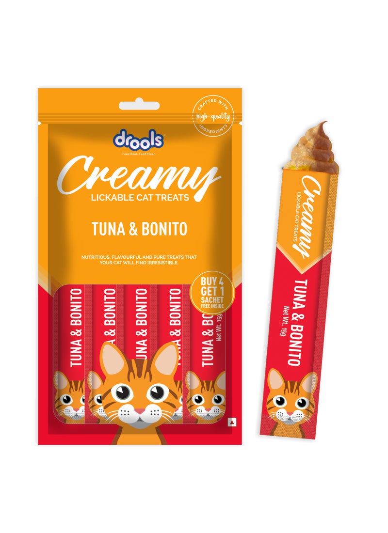 Drools علاجات القطط الكريمية القابلة للّعق بالتونة والبونيتو - Image 1